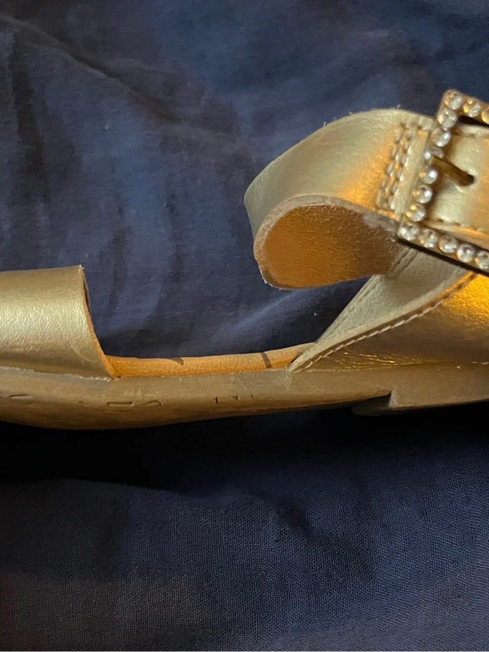 Blowfish Malibu Girls Metallic Tan Ankle-Strap Sandals Size 1 Girl
